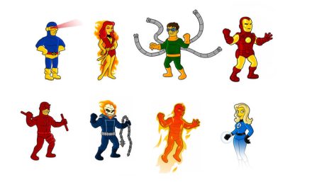 Estupenda ilustración de «Los Simpsons» superheroicos