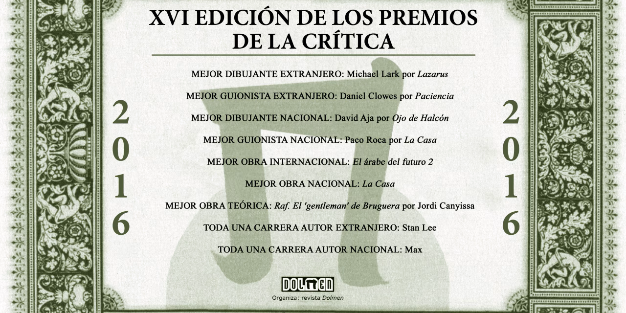Ganadores de los XVI Premios de la Crítica