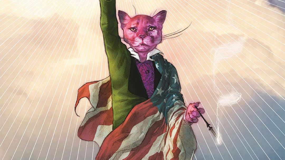 «Huyamos por la izquierda: las crónicas del León Melquíades» (Mark Russell y Mike Feehan, ECC Ediciones)
