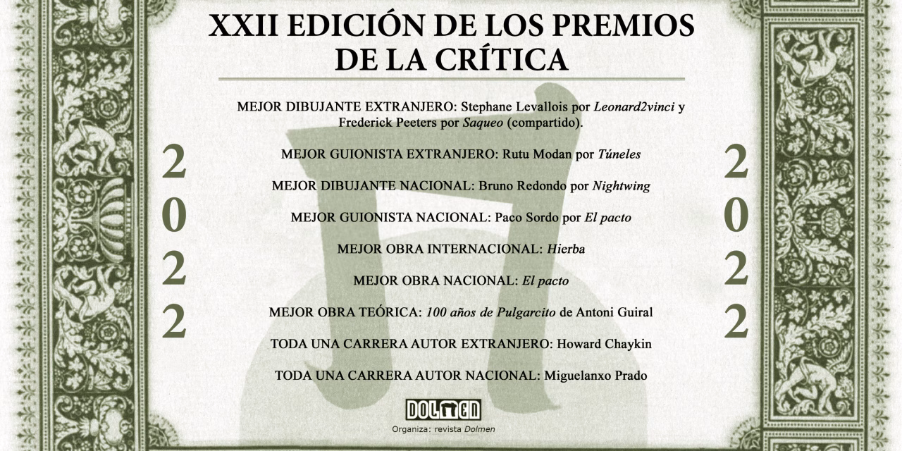 Ganadores de los XXII Premios de la Crítica