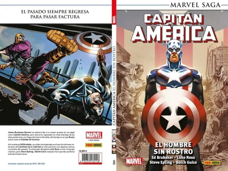 "Capitán América #8: El Hombre Sin Rostro" (Ed Brubaker, Steve Epting y otros, Panini Cómics) Marvel Saga TPB. Capitán América